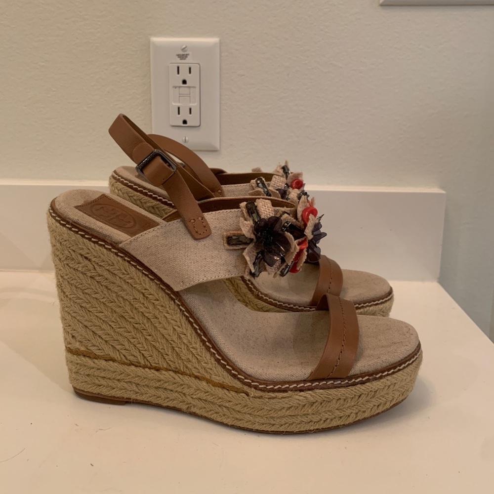 tory burch floral espadrille wedges